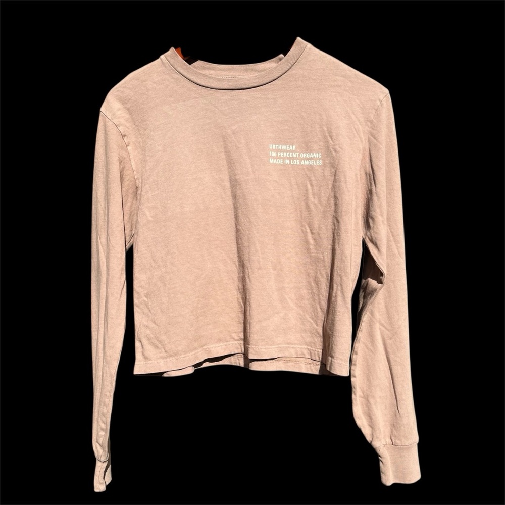 NWOT Urthwear 100% Perfect Organic Cotton Women's Tan Long Sleeve Top XS
